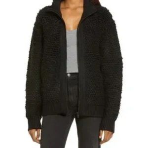 NWT TREASURE & BOND $99 Black Looped Fabric Ribbed Cuff Size S